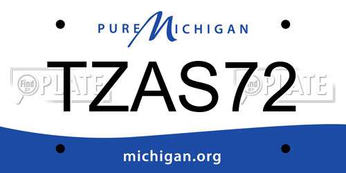 TZAS72 Michigan License Plate