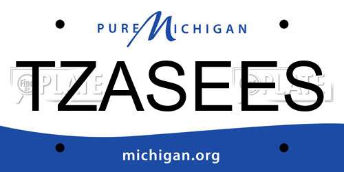 TZASEES Michigan License Plate