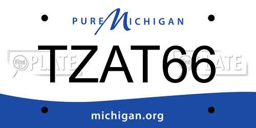 TZAT66 Michigan License Plate