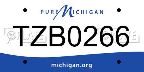 TZB0266 Michigan License Plate
