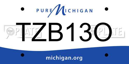 TZB13O Michigan License Plate