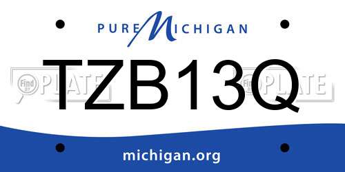 TZB13Q Michigan License Plate