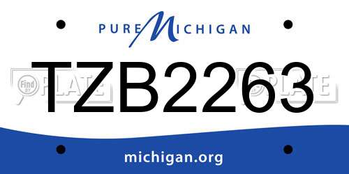 TZB2263 Michigan License Plate