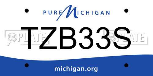 TZB33S Michigan License Plate