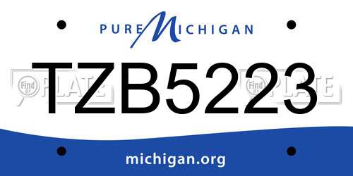 TZB5223 Michigan License Plate