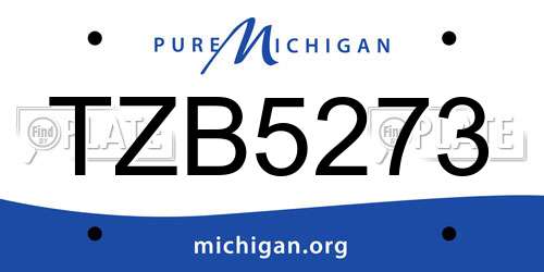 TZB5273 Michigan License Plate