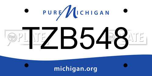 TZB548 Michigan License Plate
