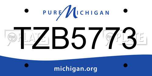 TZB5773 Michigan License Plate