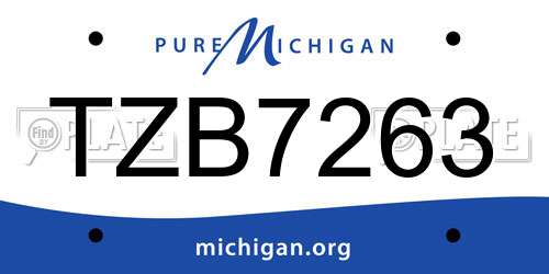 TZB7263 Michigan License Plate