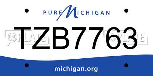 TZB7763 Michigan License Plate