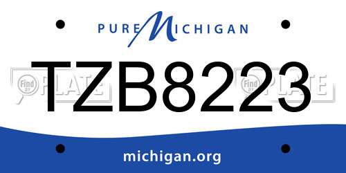 TZB8223 Michigan License Plate
