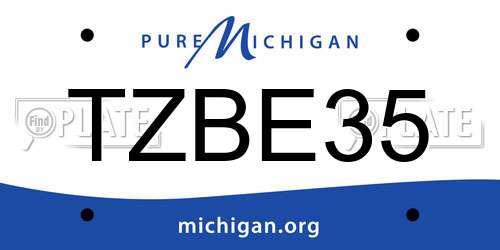 TZBE35 Michigan License Plate