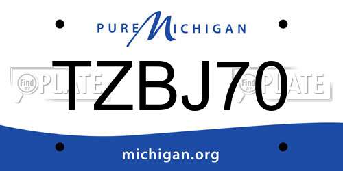 TZBJ70 Michigan License Plate