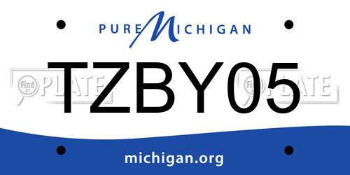 TZBY05 Michigan License Plate