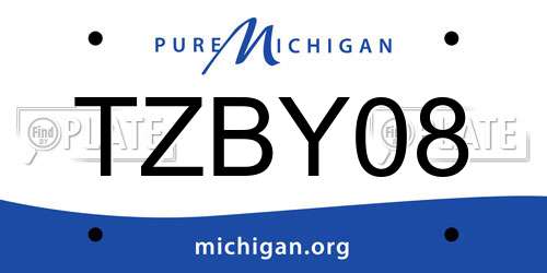 TZBY08 Michigan License Plate