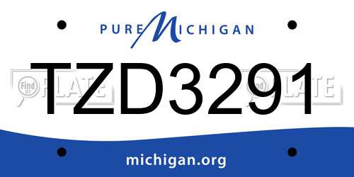 TZD3291 Michigan License Plate