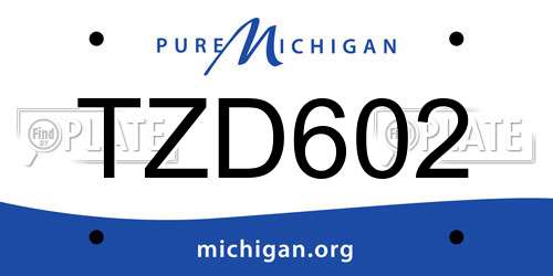 TZD602 Michigan License Plate