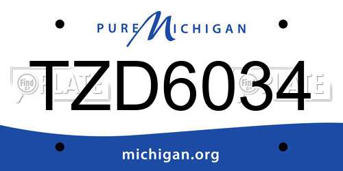 TZD6034 Michigan License Plate