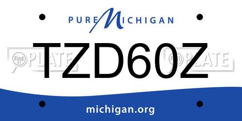 TZD60Z Michigan License Plate