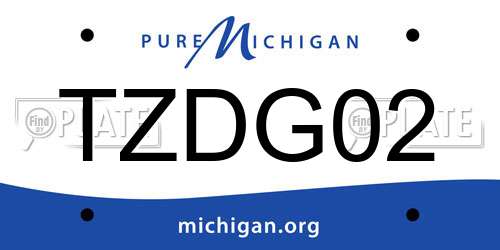 TZDG02 Michigan License Plate