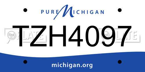 TZH4097 Michigan License Plate