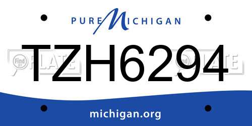 TZH6294 Michigan License Plate