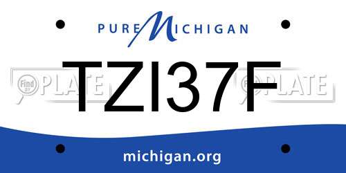 TZI37F Michigan License Plate