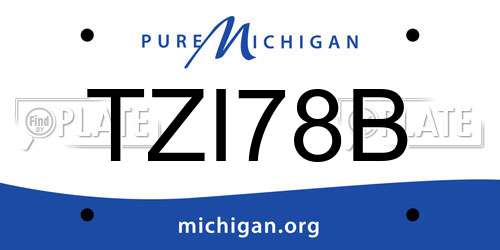 TZI78B Michigan License Plate