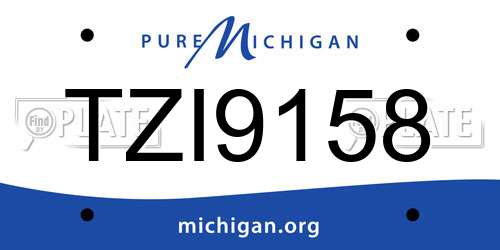 TZI9158 Michigan License Plate
