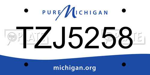 TZJ5258 Michigan License Plate
