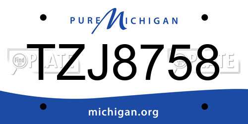 TZJ8758 Michigan License Plate