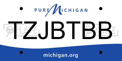 TZJBTBB Michigan License Plate