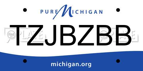 TZJBZBB Michigan License Plate