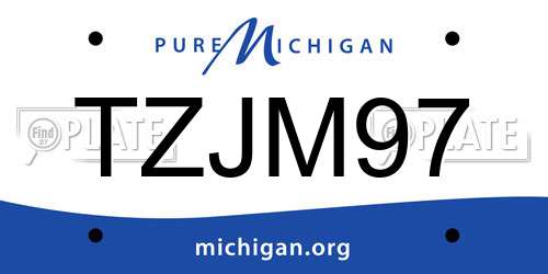 TZJM97 Michigan License Plate