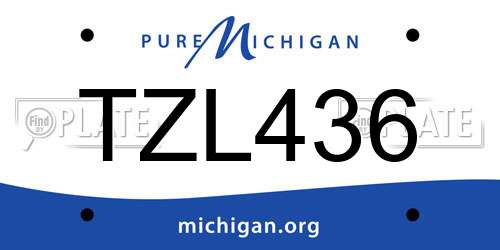 TZL436 Michigan License Plate