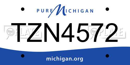 TZN4572 Michigan License Plate