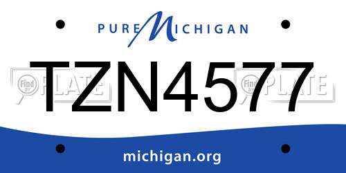 TZN4577 Michigan License Plate