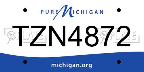 TZN4872 Michigan License Plate