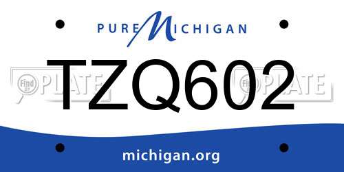 TZQ602 Michigan License Plate