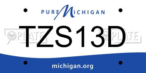 TZS13D Michigan License Plate