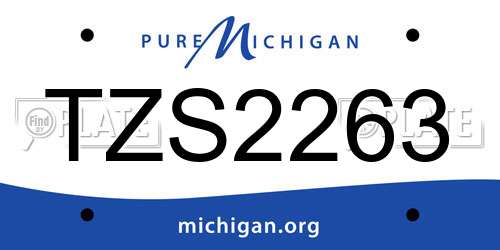 TZS2263 Michigan License Plate