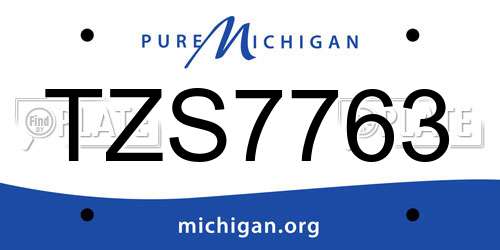 TZS7763 Michigan License Plate