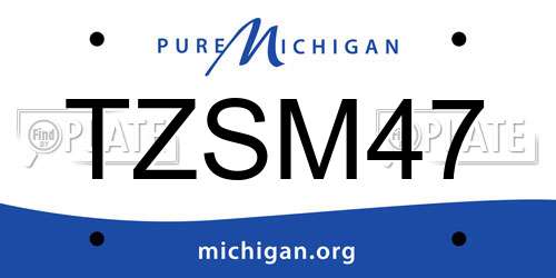 TZSM47 Michigan License Plate
