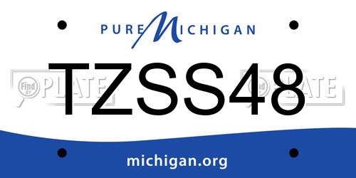 TZSS48 Michigan License Plate