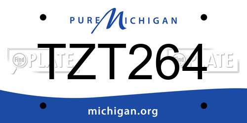 TZT264 Michigan License Plate