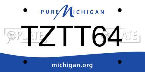 TZTT64 Michigan License Plate