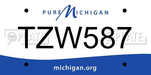 TZW587 Michigan License Plate