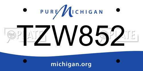 TZW852 Michigan License Plate
