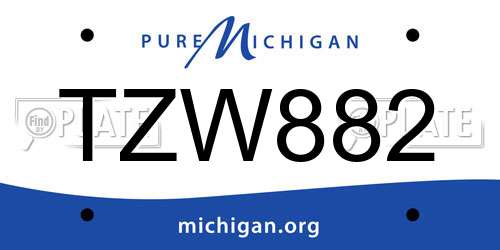 TZW882 Michigan License Plate