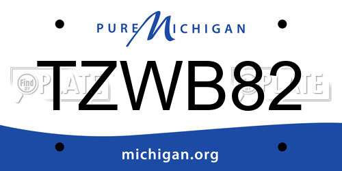 TZWB82 Michigan License Plate